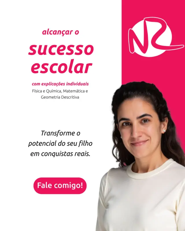 Pronto para garantir o sucesso escolar do seu filho? 
A jornada rumo à excelência começa aqui! ✨

💡 𝗧𝗿𝗮𝗻𝘀𝗳𝗼𝗿𝗺𝗲 𝗼 𝗽𝗼𝘁𝗲𝗻𝗰𝗶𝗮𝗹 𝗱𝗼 𝘀𝗲𝘂 𝗳𝗶𝗹𝗵𝗼 𝗲𝗺 𝗿𝗲𝘀𝘂𝗹𝘁𝗮𝗱𝗼𝘀 𝗰𝗼𝗻𝗰𝗿𝗲𝘁𝗼𝘀:
Quer que o seu filho domine Matemática, Física, Química ou Geometria Descritiva? Está no lugar certo! O meu serviço de explicações individuais é personalizado para desbloquear o verdadeiro potencial do aluno, adaptando cada sessão às suas necessidades específicas.

🔍 𝗢 𝗾𝘂𝗲 𝗽𝗼𝗱𝗲 𝗲𝘀𝗽𝗲𝗿𝗮𝗿:
As aulas são personalizadas para acompanhar o ritmo e o estilo de aprendizagem do seu filho, usando métodos eficazes que melhoram o rendimento escolar. Dou suporte total, respondendo rapidamente a dúvidas por e-mail e WhatsApp, e faço avaliações regulares para acompanhar o progresso e garantir resultados.

📢 𝗩𝗮𝗺𝗼𝘀 𝗰𝗼𝗻𝘃𝗲𝗿𝘀𝗮𝗿!
Este é o momento ideal para investir no futuro académico do seu filho. Entre em contacto para agendar a primeira aula e dê o primeiro passo rumo ao sucesso escolar!

Juntos, vamos construir uma base sólida para que o seu filho alcance os resultados que merece. 
O futuro começa agora! 🎓✨