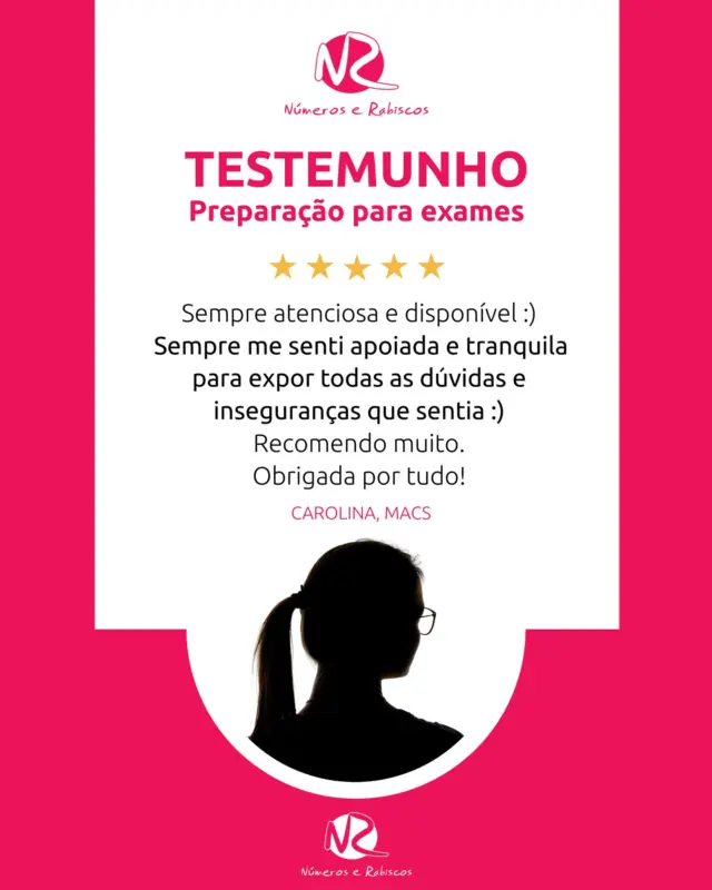 Olá ☺️
Tenho a certeza de que notaram a minha menor presença nas redes sociais ao longo deste ano. A verdade é que este ano letivo foi particularmente exigente e decidi dedicar toda a minha energia ao apoio direto aos meus alunos, para garantir que cada um pudesse atingir o seu potencial máximo.

Hoje marca o fim da primeira fase dos exames nacionais a que posso prestar apoio. Quero aproveitar este momento para agradecer a todos os pais e alunos que confiaram no meu trabalho. Muitos de vocês continuarão comigo no próximo ano, enquanto outros irão seguir novos caminhos, espalhando-se por cursos e universidades pelo país inteiro. 🙏🥰

É por mensagens como esta que me fazem trabalhar tantos dias das 8h da manhã às 20h e continuar com vontade de me levantar todos os dias. ✨
É este reconhecimento que me motiva a dar sempre o meu melhor. 

Desejo a todos as maiores felicidades e sucesso nas vossas próximas etapas! 
Obrigado pela confiança e pelo empenho de cada um. 
Vamos recarregar energias para o próximo ano, que promete ser ainda mais desafiante e recompensador!

Até já e bons resultados! 🎓✨